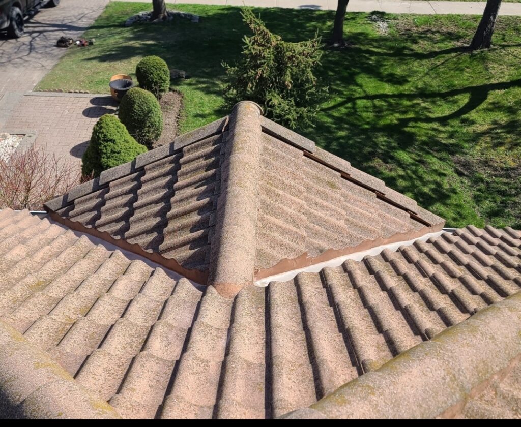 Cemented Marley tile roof valley